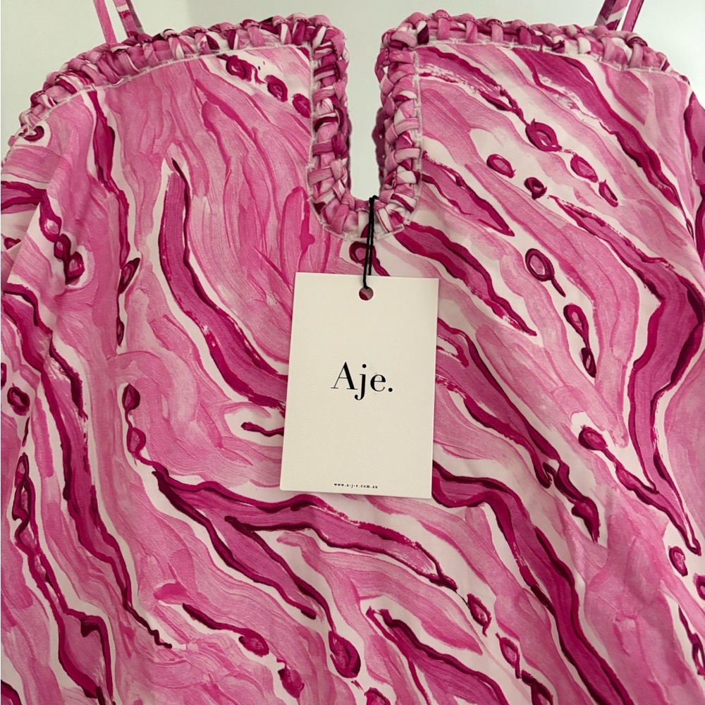 Aje Willow Sweetheart Mini Dress in Dappled Flame - Picture 2 of 5